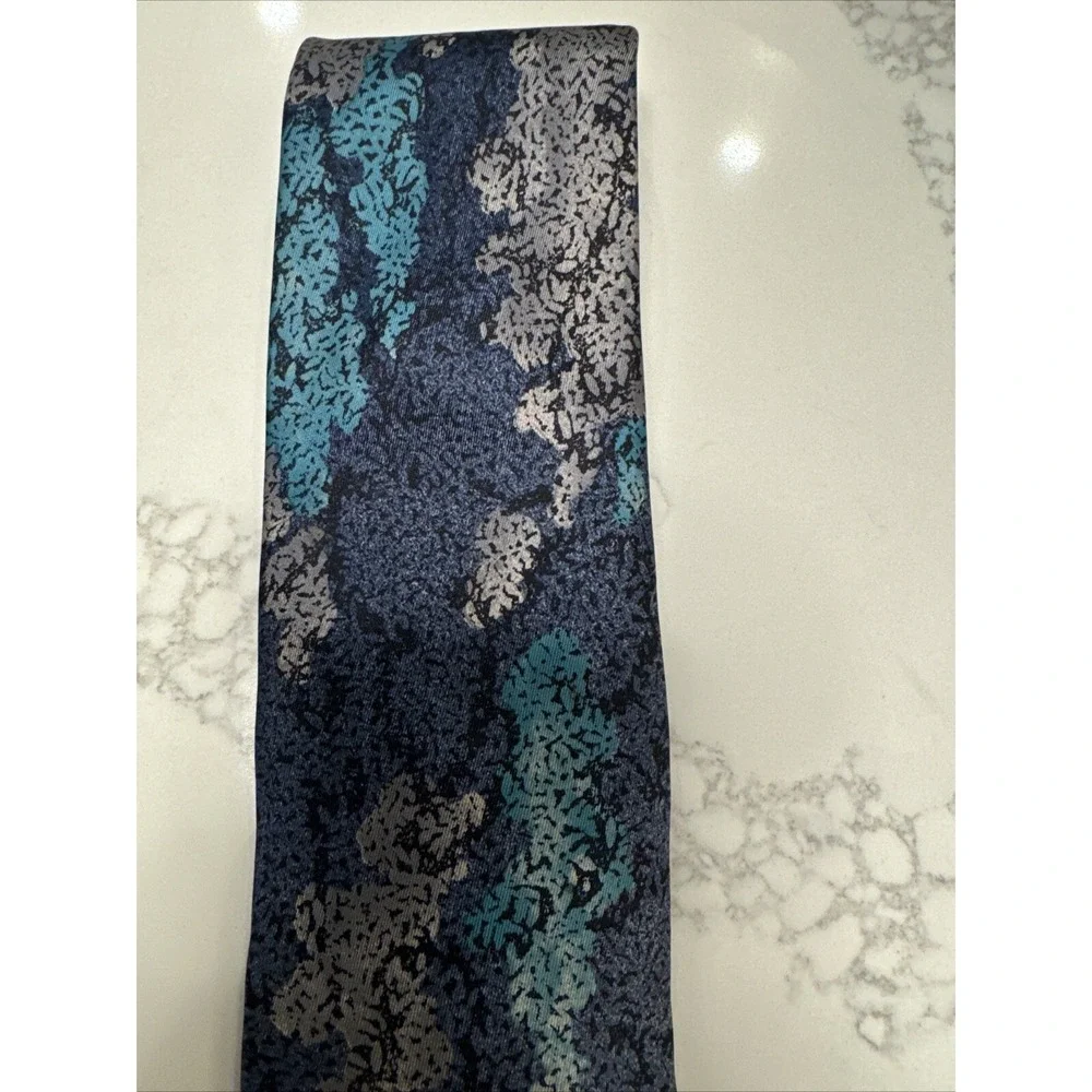 Christian St John Snow Man Navy Tie Design, Italian‎ Silk, Handmade, USA